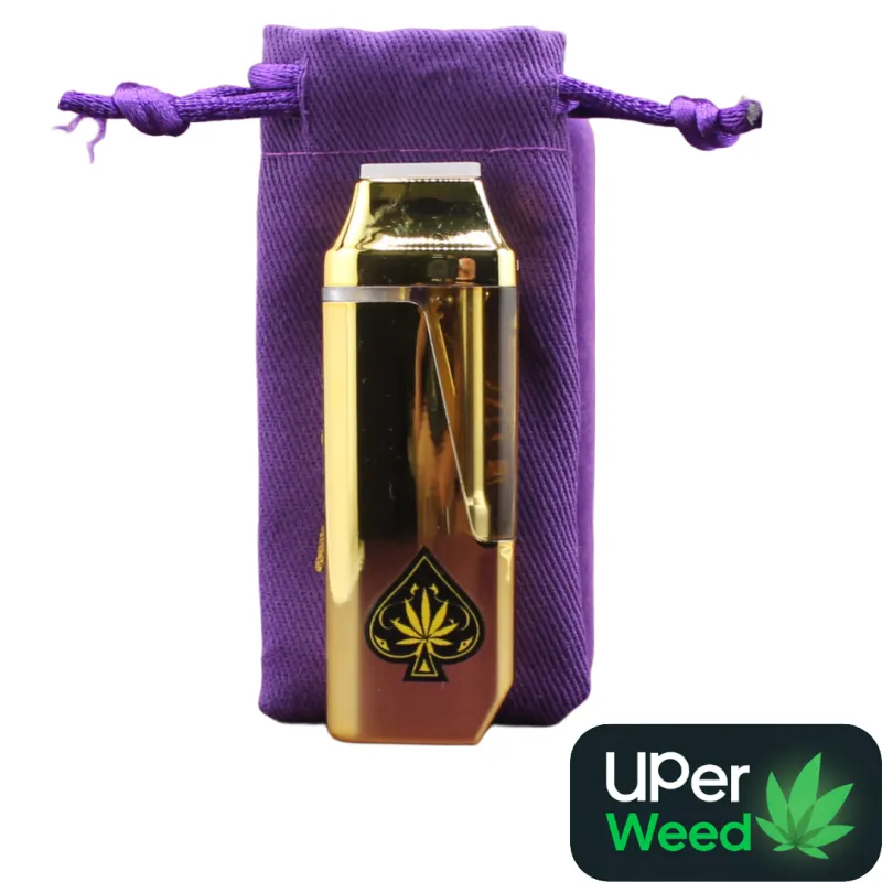 Gold Ace Ultra Premium live resin disposable vape in purple velvet case 4