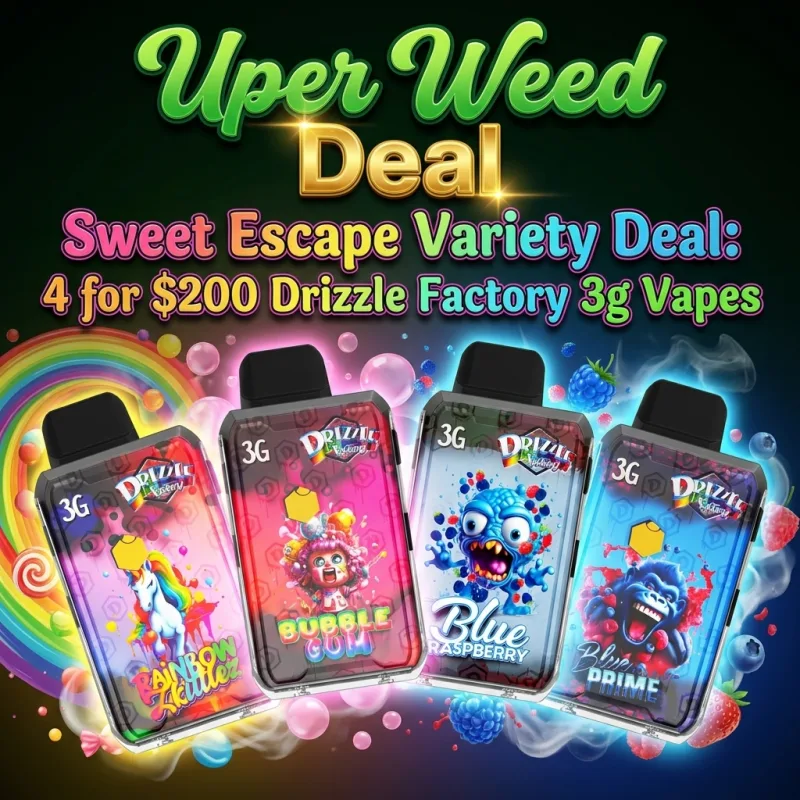Sweet Escape Variety Deal: 4 for $200 Drizzle Factory 3g Vapes product image 3