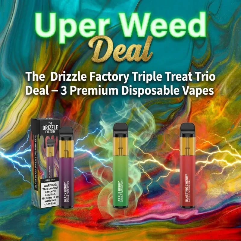 The Drizzle Factory Triple Treat Trio Deal – 3 Premium 3g Disposable Vapes