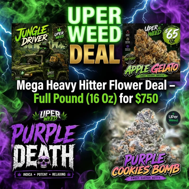 Mega Heavy Hitter Flower Deal – Full Pound (16 Oz) for $750