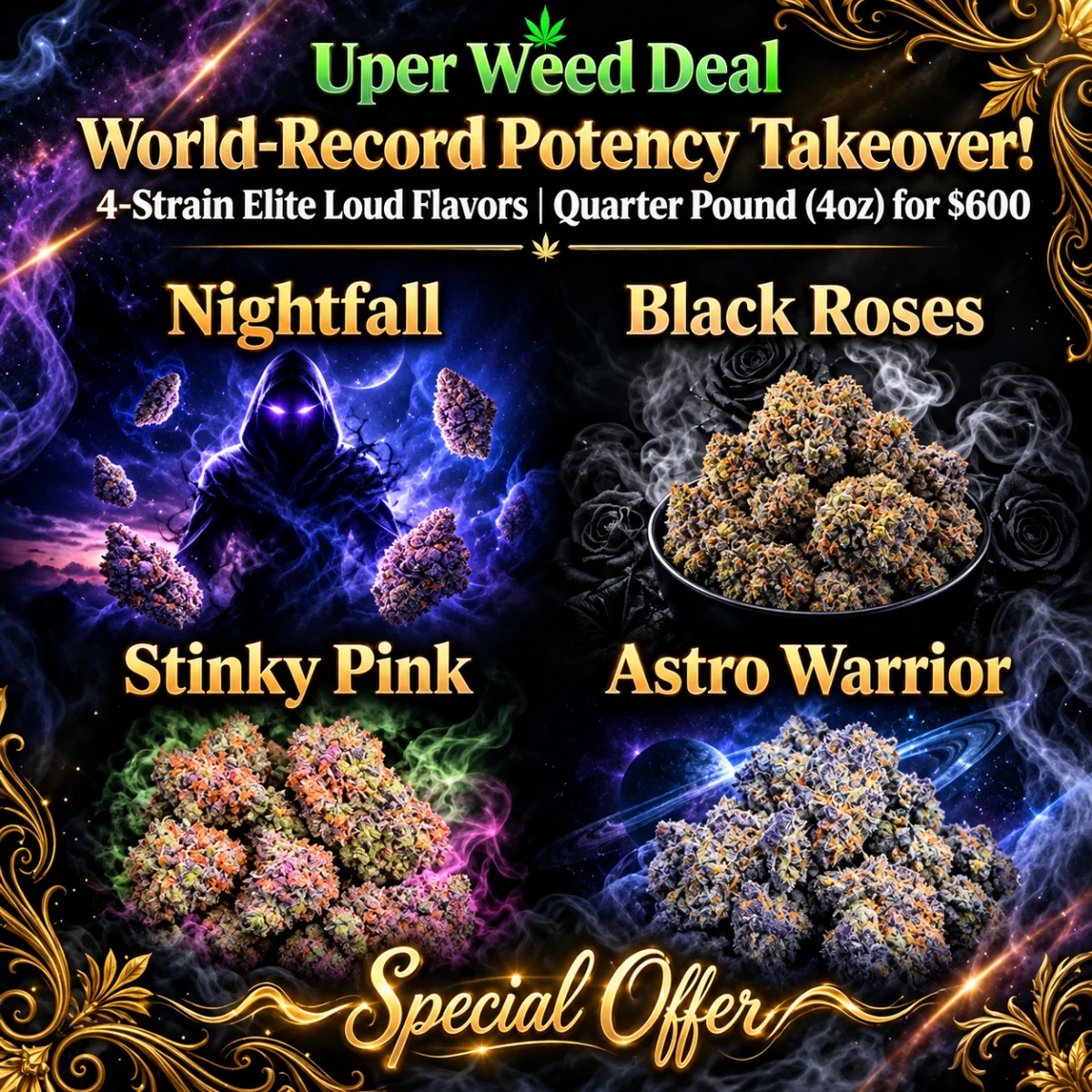 World-Record Potency Takeover! 4-Strain Elite Loud Flavors | Quarter Pound (4oz) for $600 product image 3