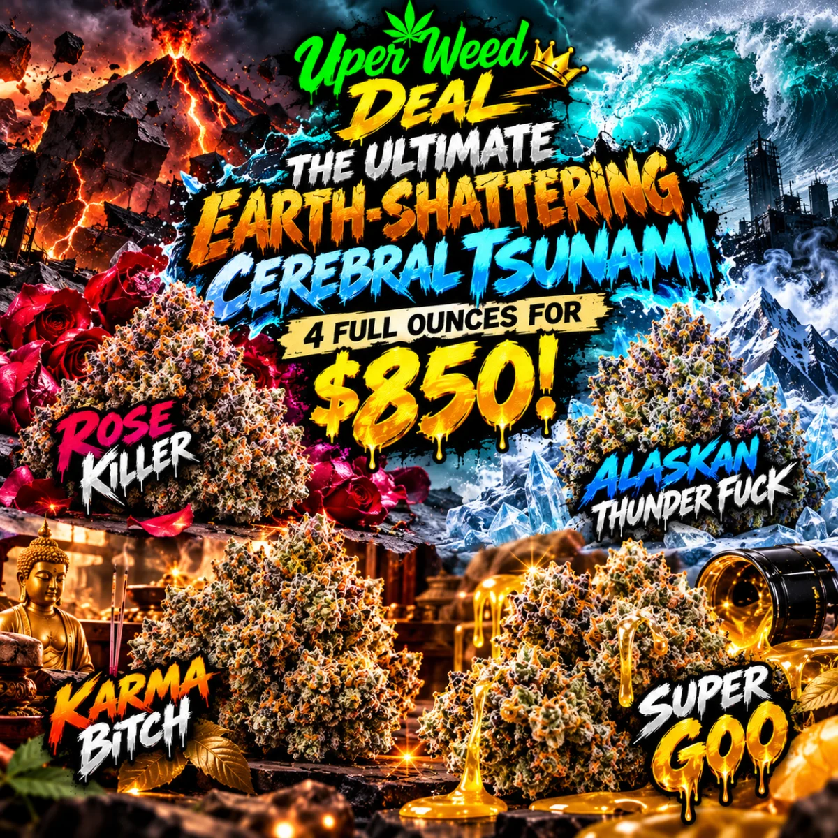 THE ULTIMATE EARTH-SHATTERING CEREBRAL TSUNAMI: 4 FULL OUNCES FOR $850!