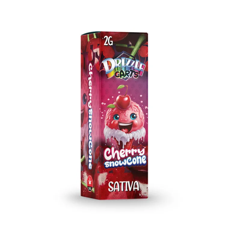 Pink Drizzle Carts Bubble Gum 2g Sativa cartridge package with candy-style art 13