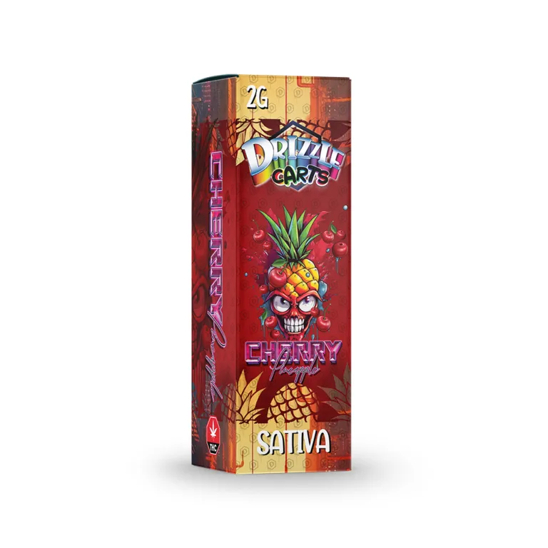Pink Drizzle Carts Bubble Gum 2g Sativa cartridge package with candy-style art 14