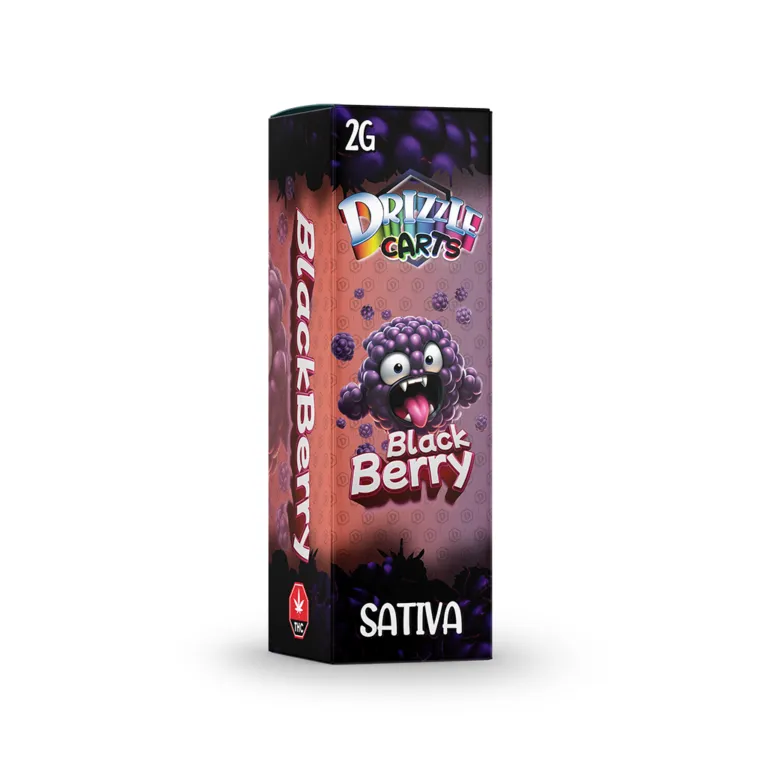 Pink Drizzle Carts Bubble Gum 2g Sativa cartridge package with candy-style art 17