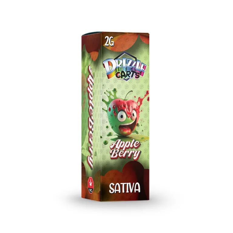 Pink Drizzle Carts Bubble Gum 2g Sativa cartridge package with candy-style art 19