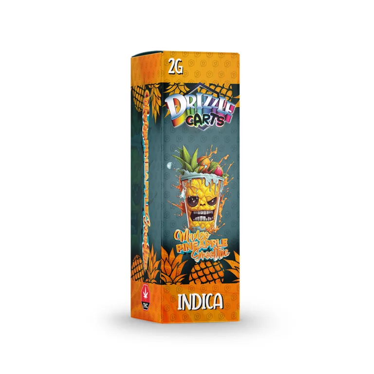 Pink Drizzle Carts Bubble Gum 2g Sativa cartridge package with candy-style art 29