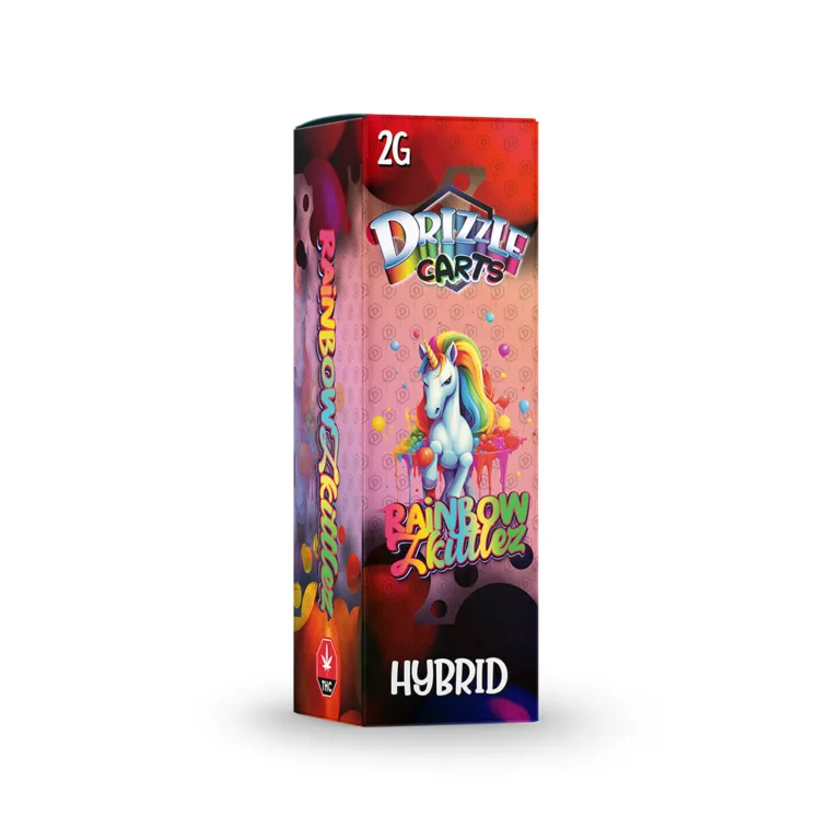 Pink Drizzle Carts Bubble Gum 2g Sativa cartridge package with candy-style art 42