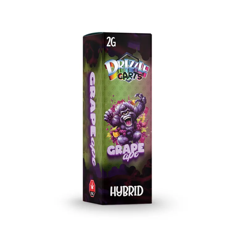 Pink Drizzle Carts Bubble Gum 2g Sativa cartridge package with candy-style art 44