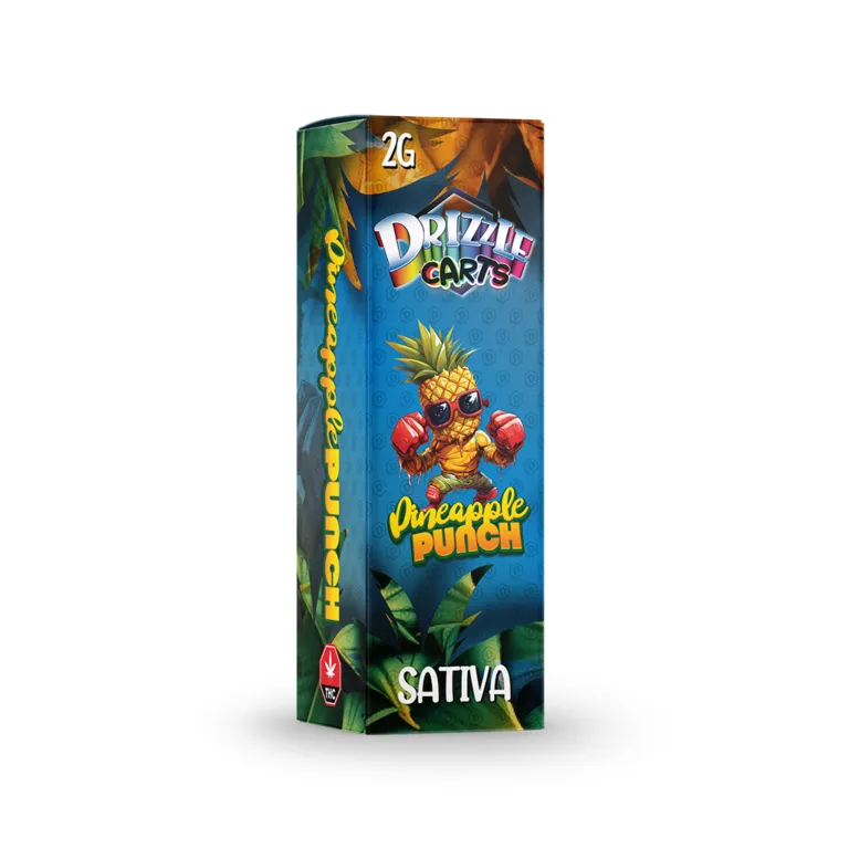 Pink Drizzle Carts Bubble Gum 2g Sativa cartridge package with candy-style art 5