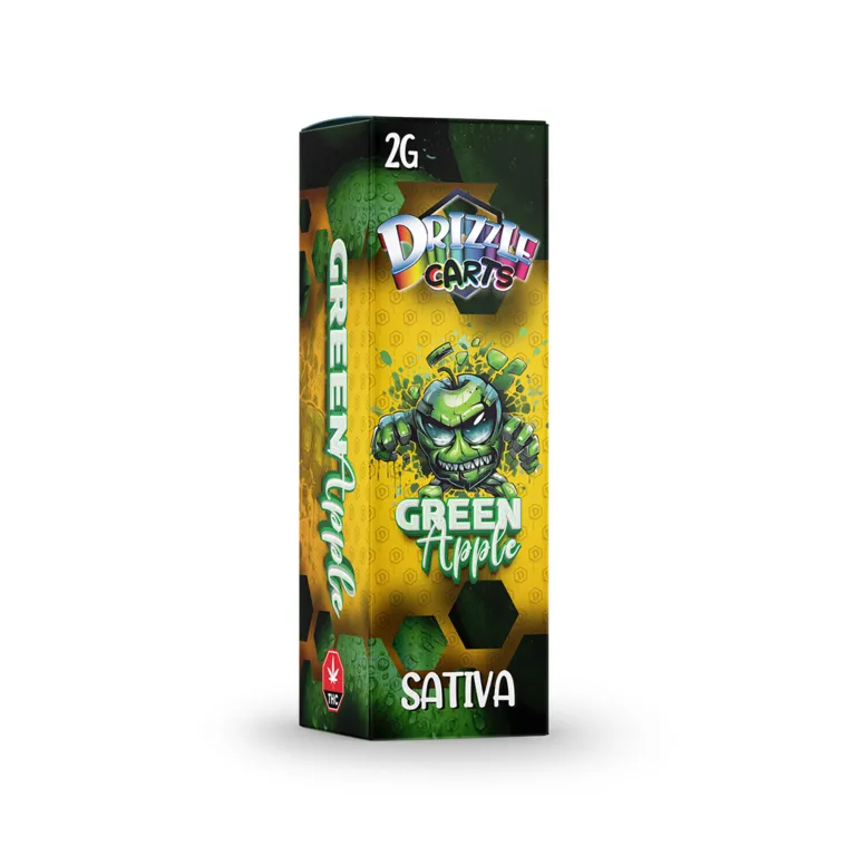 Pink Drizzle Carts Bubble Gum 2g Sativa cartridge package with candy-style art 8