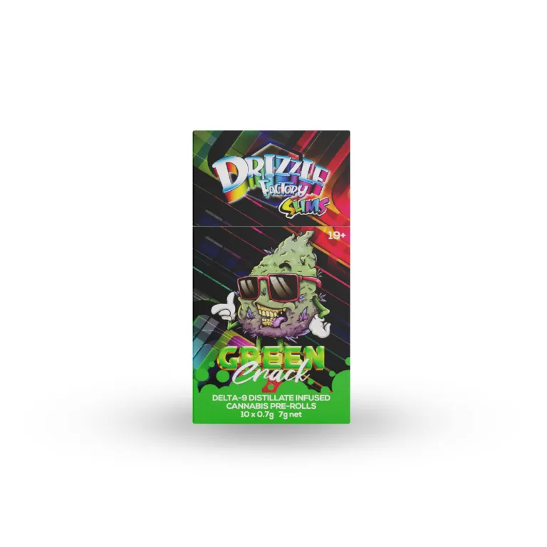 Drizzle Factory package containing 10 slim infused cannabis pre-rolls 4
