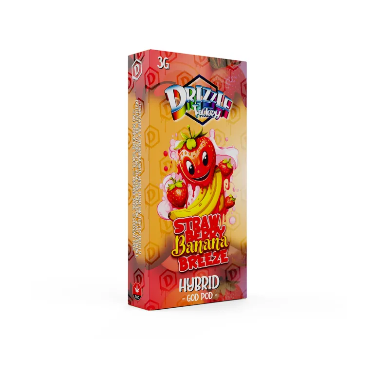 Strawberry Banana Breeze 3g device beside Hybrid God Pod package 2