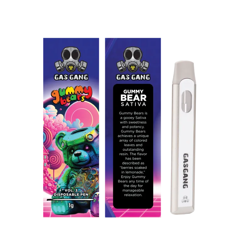 Purple Grape Gas Gang 1g disposable vape package marked Hybrid 3