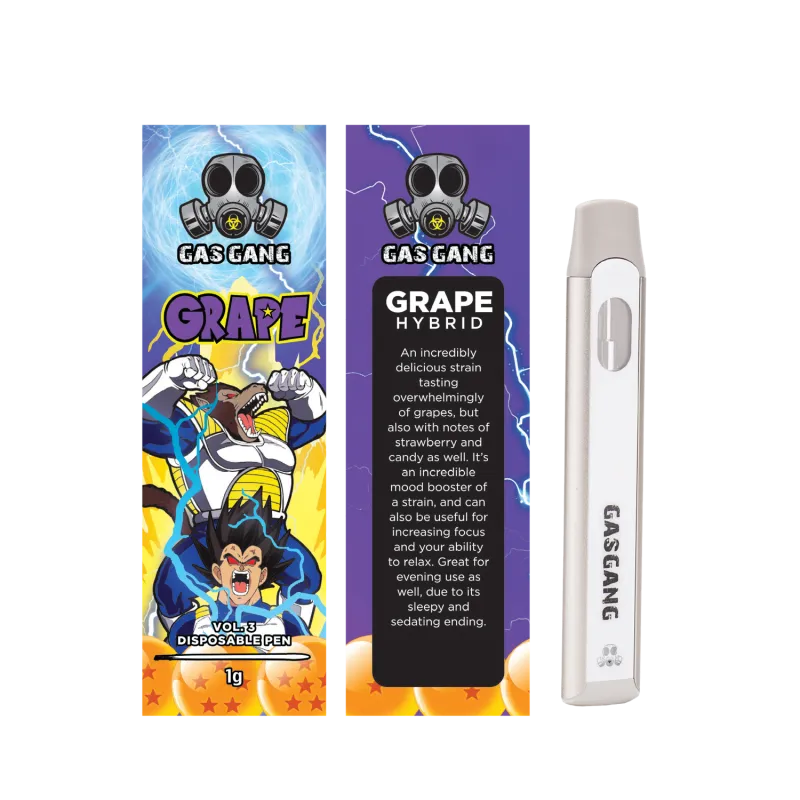Yellow and green Lemon Lime Gas Gang 1g disposable package marked Indica 26