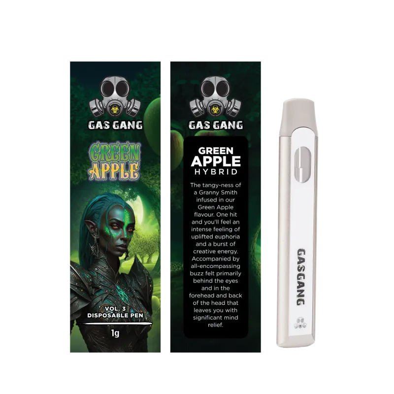 Brown Gas Gang Banana Split Indica 1g package with dessert art and white pen 12