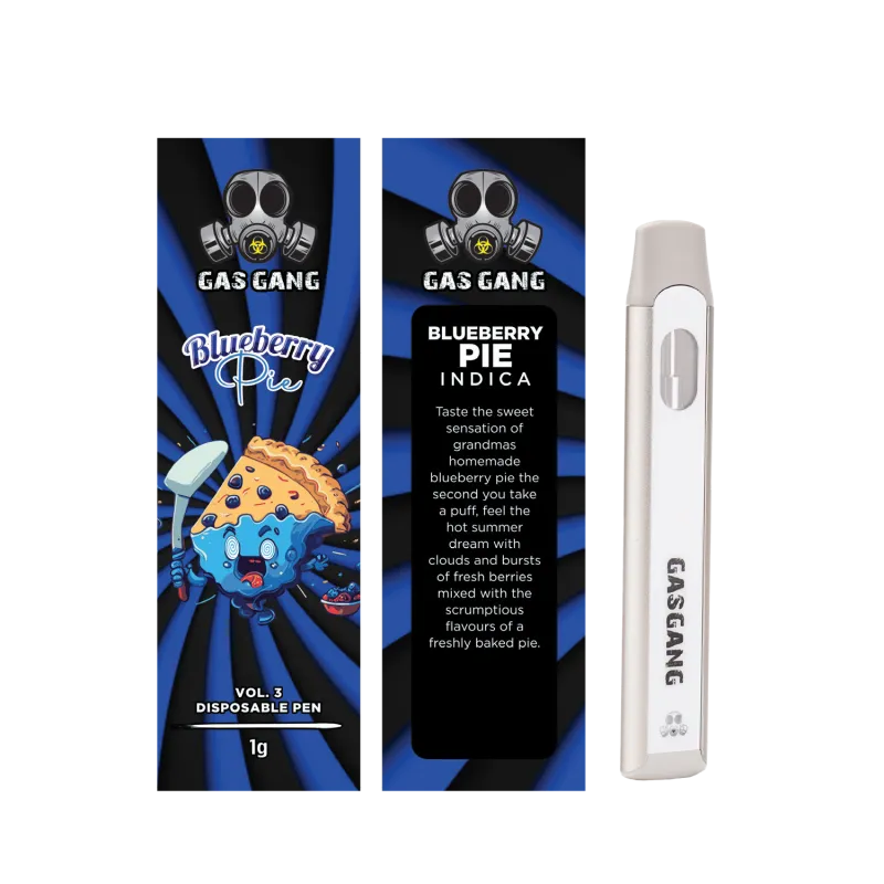 Brown Gas Gang Banana Split Indica 1g package with dessert art and white pen 2