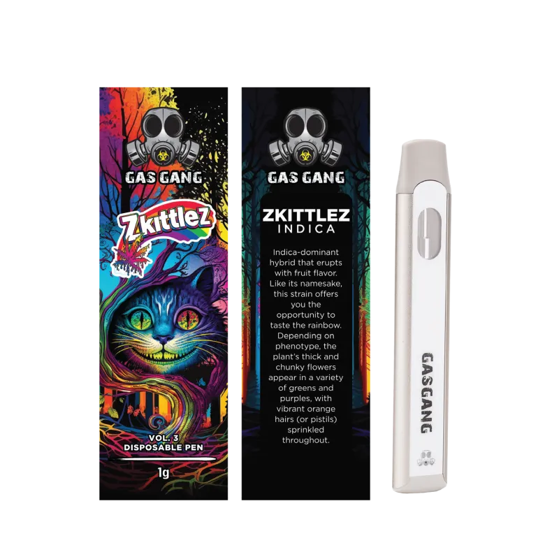 Brown Gas Gang Banana Split Indica 1g package with dessert art and white pen 31