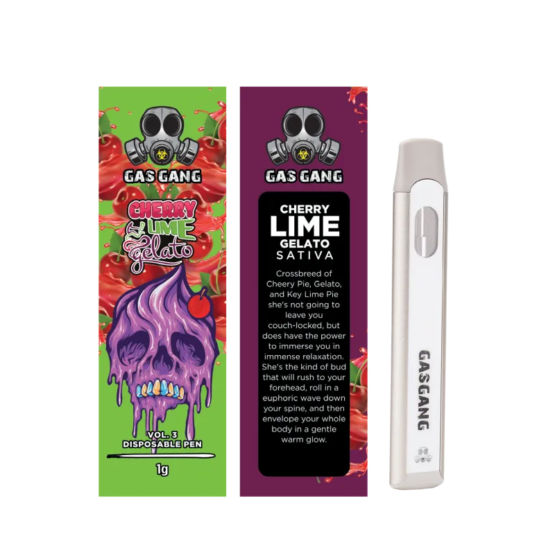 Brown Gas Gang Banana Split Indica 1g package with dessert art and white pen 6
