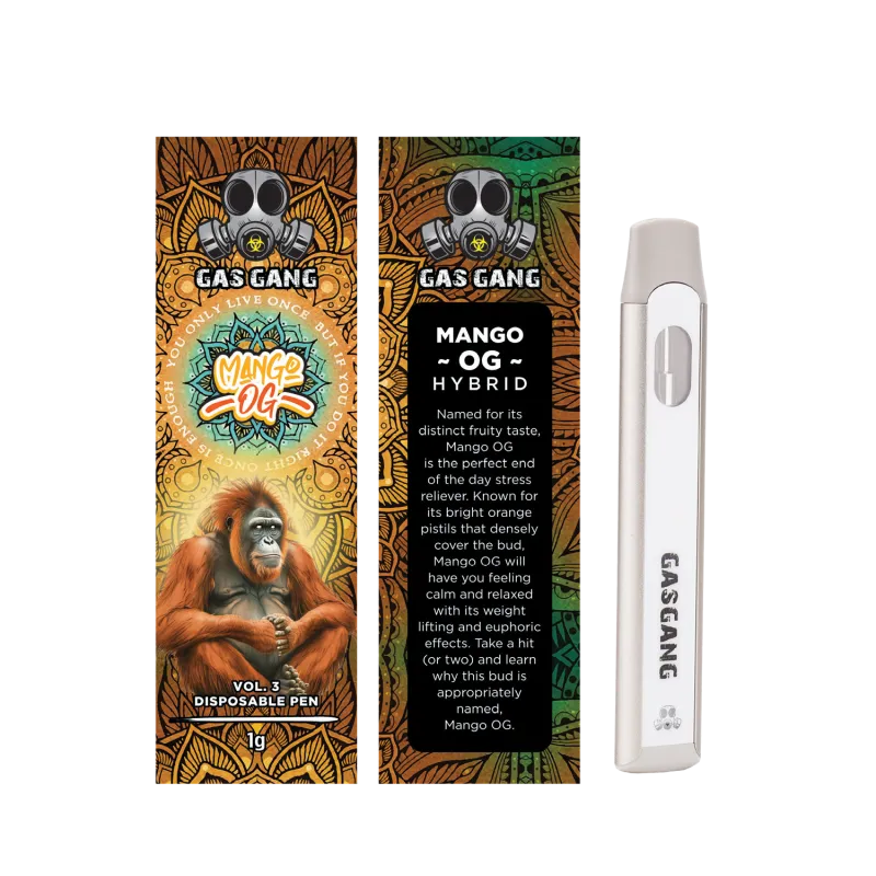 Beach-themed Pineapple Gas Gang 1g disposable pen package labelled Indica 29